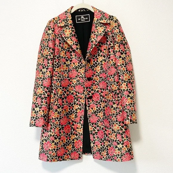 Etro | Jackets & Coats | Etro Floral Print Coat Size38 | Poshmark 